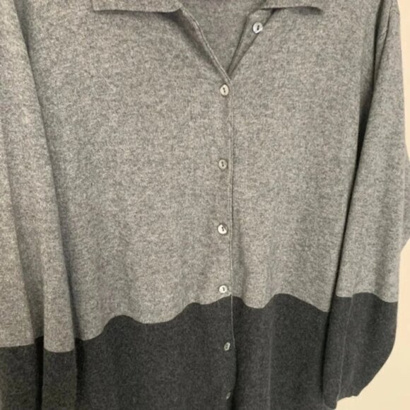 Basler Black Grey Cashmere Silk Button Up Cardigan 44 - Picture 5 of 7